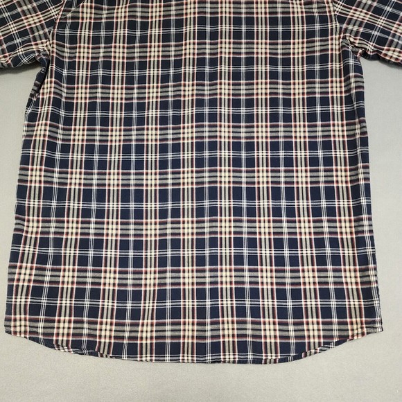 Carhartt Shirt Mens XL Blue Gray Plaid Short Sleeve Button Down - Picture 9 of 16